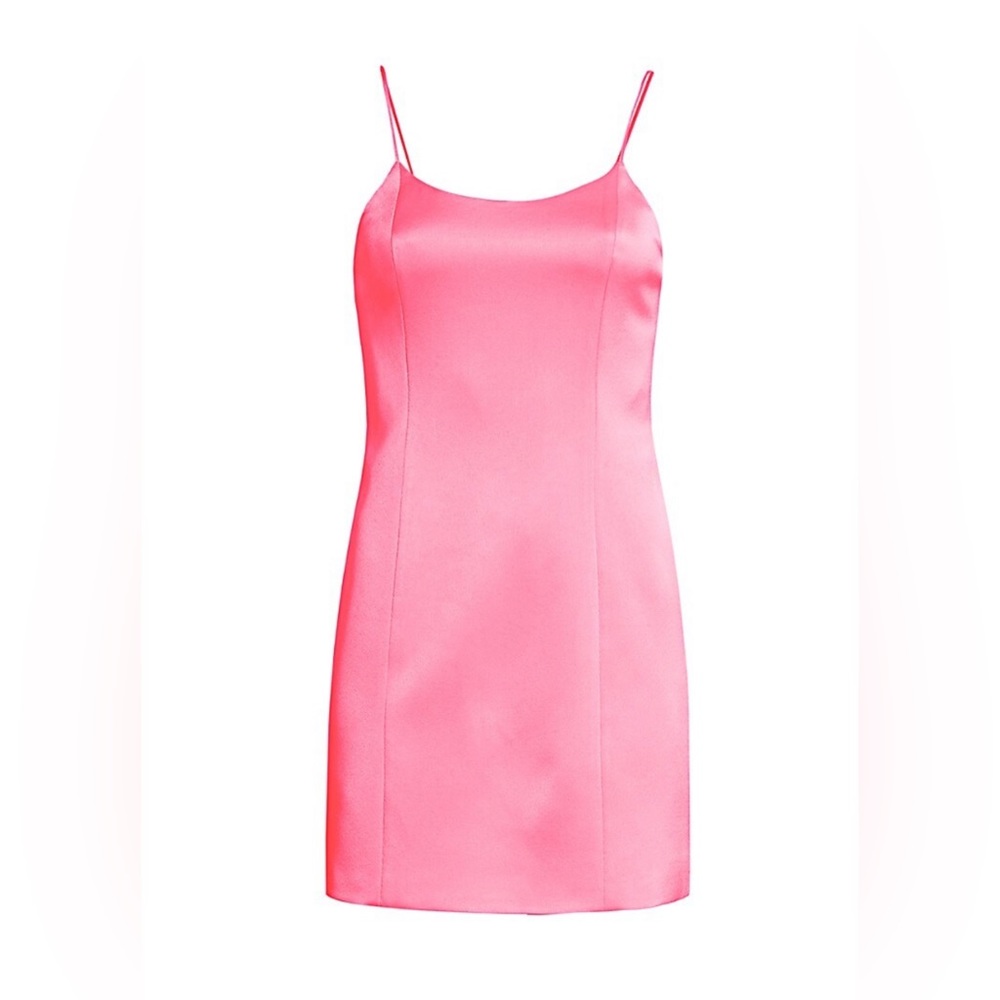 Alice + Olivia Nelle Neon Pink Slip Dress